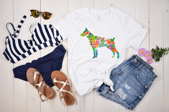 Aloha Doberman Pinscher Flower Shirt On Hawaii Summer, Cute Tee/Tank Top Kid Shirt Sweatshirt