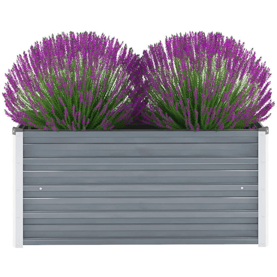 Topdeal - Garden Planter Galvanised Steel 100x40x45 cm Grey VDTD29034