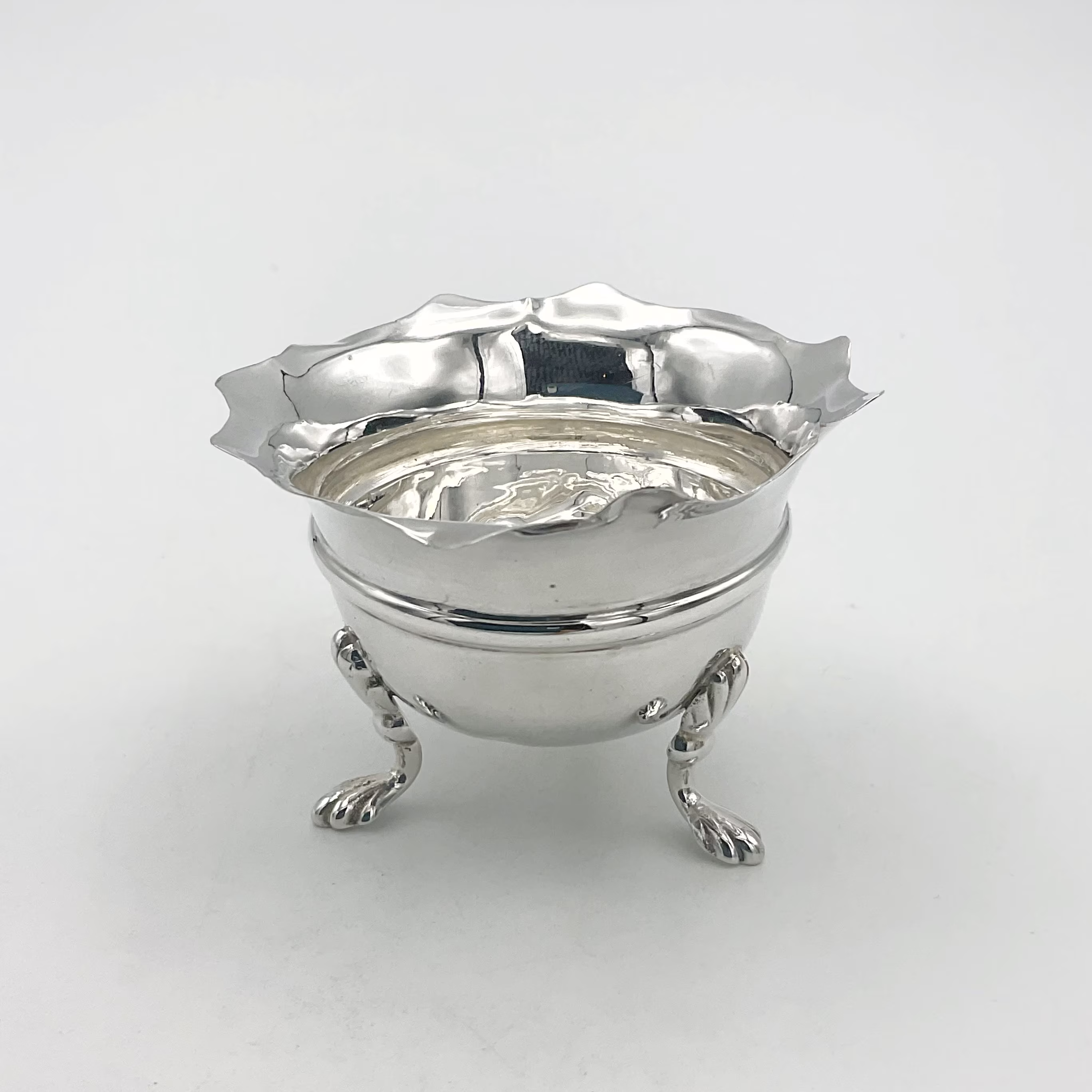 Antique Silver Salt, Sterling Rings Dish, Solid Silver, Small Bowl, Edwardian Tableware, Condiment Bowl