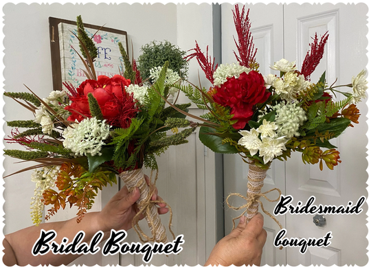 Rustic Fall Foliage Bouquet/ Bridal Quinceañera Bouquet/Boho/Fall/All Season/Burlap & Lace