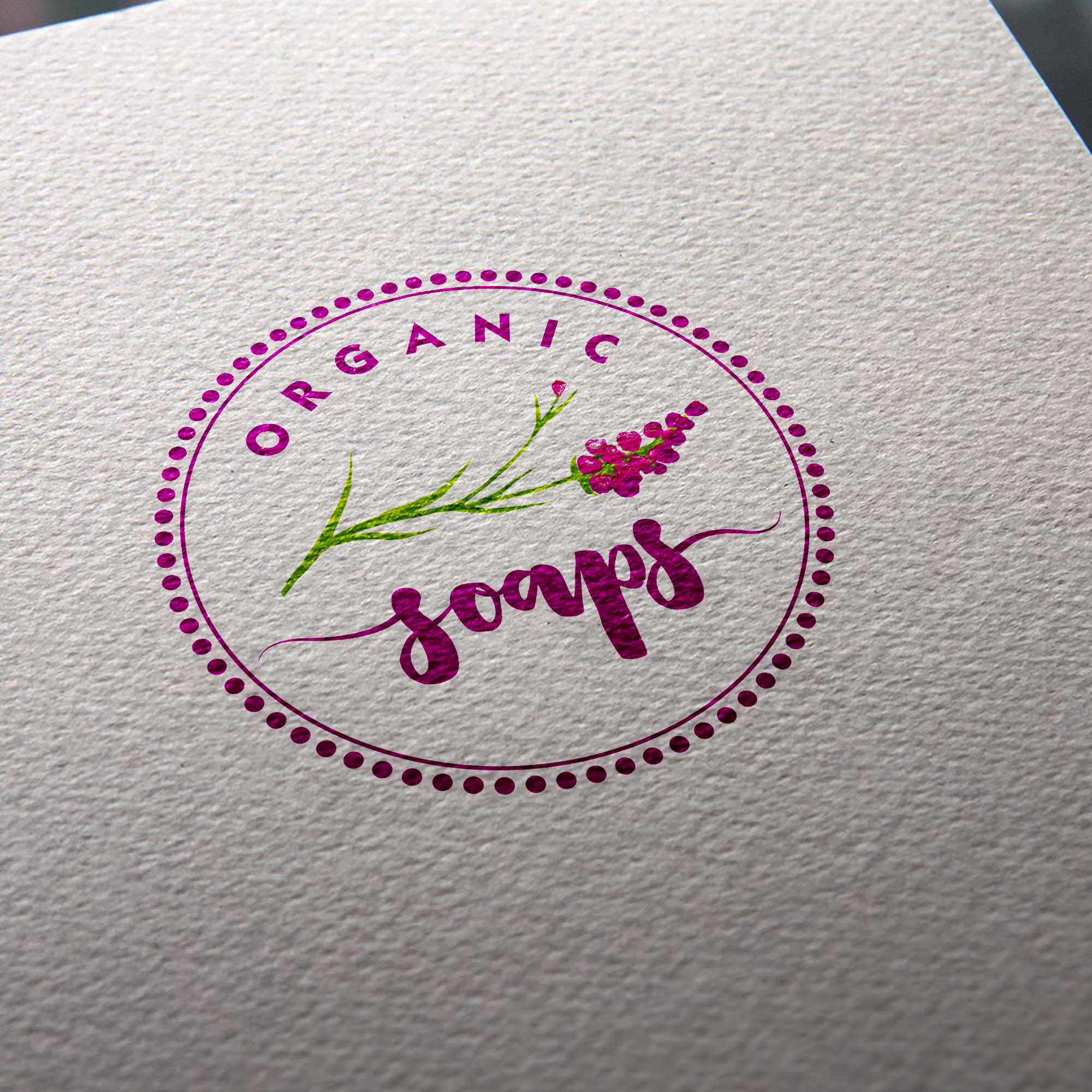 Organic Logo Design + Customization, Organic Soap Logo, Bio Cosmetic Shop Hand Drawn