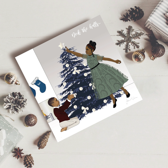 Deck The Halls, Black Christmas Cards, Seasons Greetings