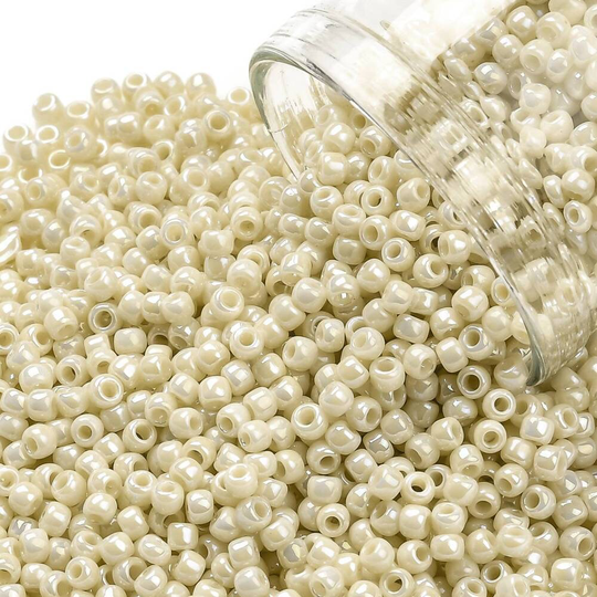 11/0 Toho Seed Beads Opaque Ab Light Beige, 10G