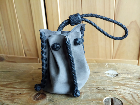 Handmade Leather Pouch & Coin Purse, Handbraided Suede Pouch, Belt Bag, Owl Amulet Bag