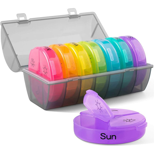 Awinker Weekly Pill Box Morning Noon Evening 21 Compartments Pill Box Medicine 7 Days