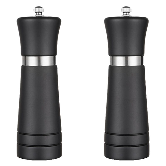 Salt and Pepper Grinders Refillable Set with Ceramic Mechanism, Solid and Durable Salt Grinders Suited 6 inch two boxes