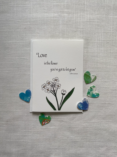 Wedding Greeting Card ~ Wildflower Seed Heart Cards John Lennon Quote Engagement Anniversary