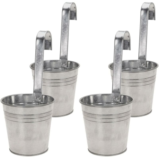 4 Pcs Hanging Pots For Plants Balcony Hanging Pot Zinc Flower Pot Thsinde