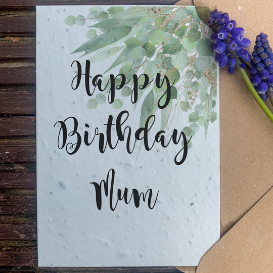 Seed Happy Birthday Mum Card. Plantable. Grows Wildflowers. Eco Sustainable Gift