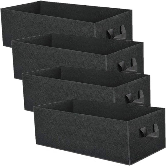 4 Pack 8 Gallon Plant Grow Bags, Rectangle Breathable Non-woven Fabric Grow Bags Heavy Duty Thickened Root Aeration Garden Pots with Handles for