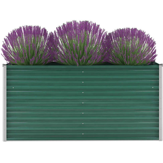 Hommoo - Garden Planter Galvanised Steel 160x40x77 cm Green VD29029