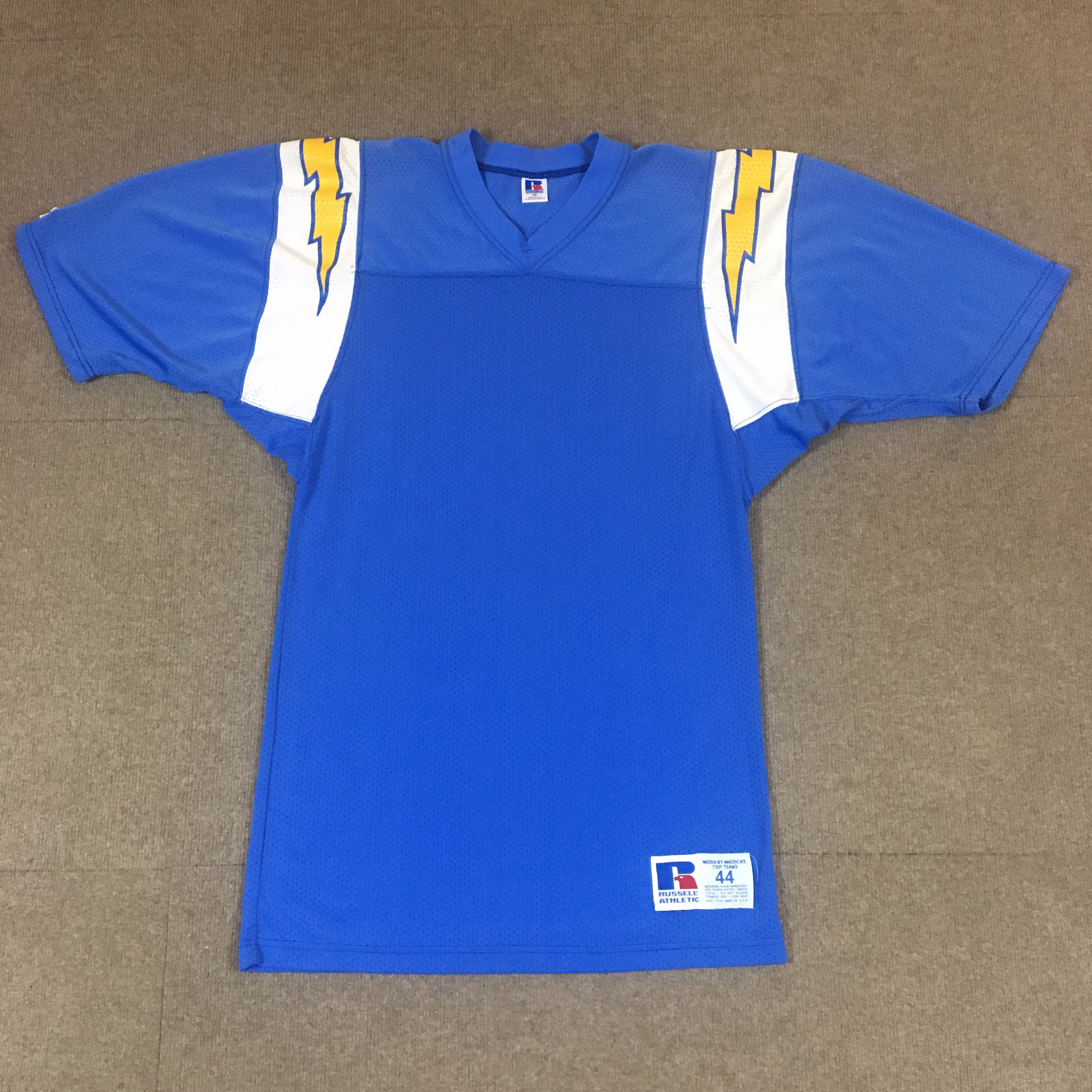 Vtg Russell Athletic San Diego Chargers Powder Blue Jersey Blank Adult 44 1994