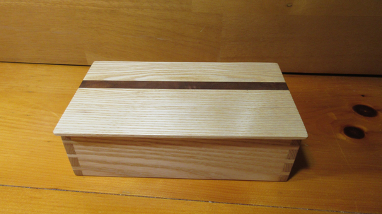 Wood Dovetail Box With Lid, Keepsake Box, Made From Maple, Walnut, Oak & Ash Hardwood, Jewelry Hobby Compartments, Organizer