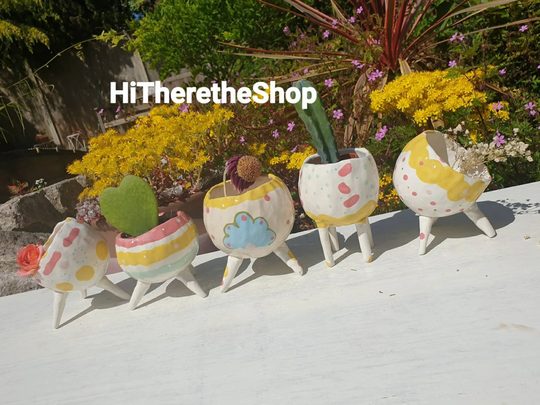 That Maytime Romance - The Spring Collection 2 Handmade Ceramic, Succulent Cactus Pot, Indoor Outdoor Plant Pot. Gift Ideas. Home Décor