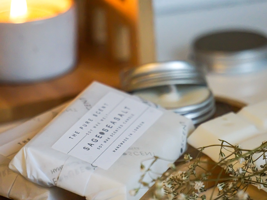 Sage & Sea Salt Soy Wax Melts, 25G Snap Bars, Handmade in London, Minimalist Wax Melts, Vegan Friendly, Natural Homemade Gifts