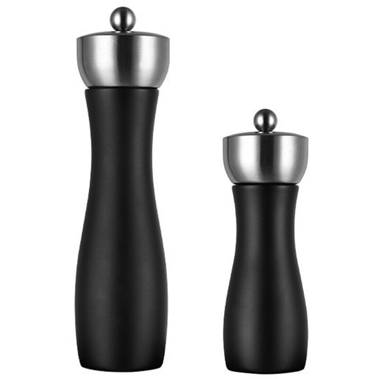 Pesce - Salt and Pepper Grinders Refillable Set,Solid and Durable Salt Grinders Suited for Sea Salt,Peppercorn 6+8 inch (color box)