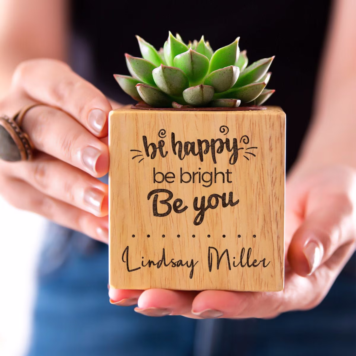 Personalized Promotion Gift With Motivational Message On Planter As Gifts. New Job For Friend. Custom Succulent Pot Xmas