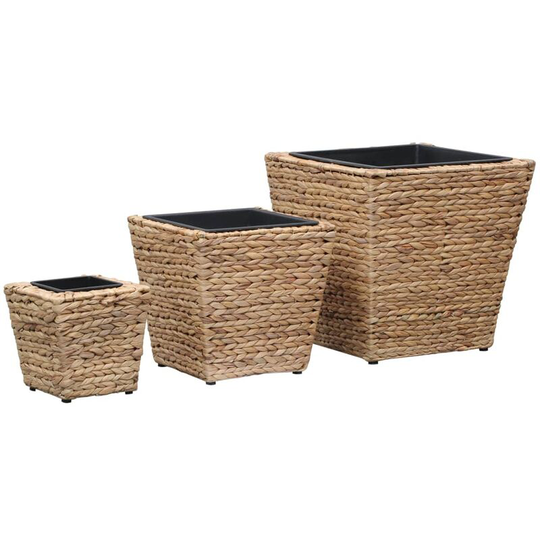 Devenirriche - Garden Raised Beds 3 pcs Water Hyacinth - Brown
