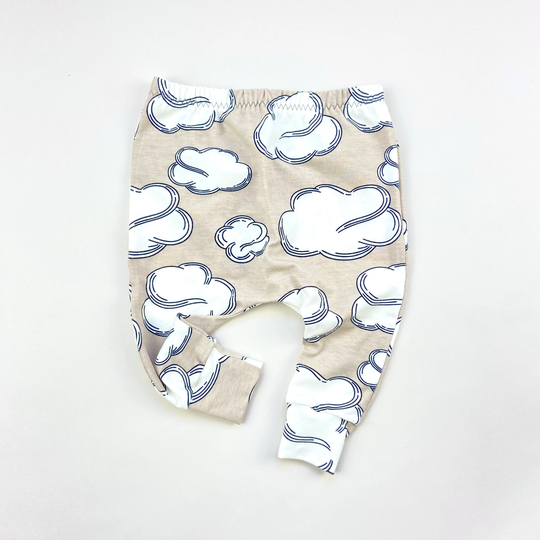 Cloud Leggings in Biscuit. Organic Unisex Pants For Baby. Baby Gift. Newborn Clothes. Designer Fabric