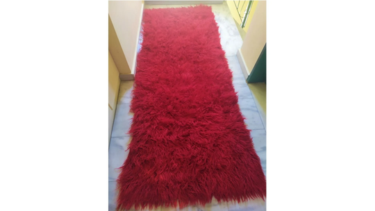Greek 60's Flokati Wool Organic Rug Made in Greece Woollen Handmade Genuine Original Traditionally High Quality Made