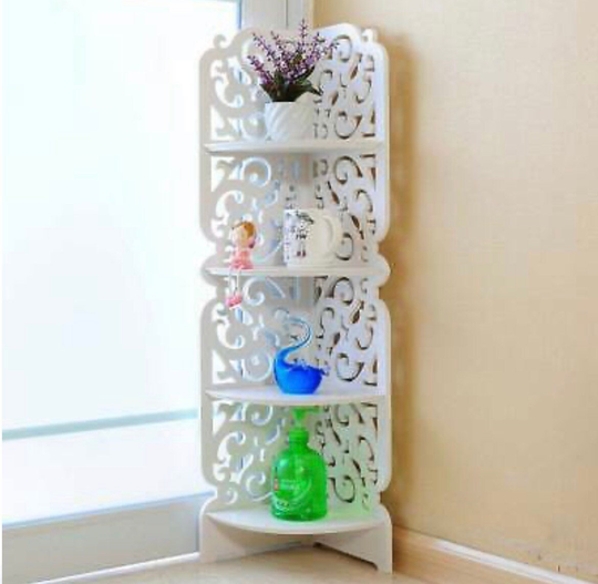 Corner Shelf Stand 4 Tier Organizer Rack Bathroom Kitchen Storage Display Unit