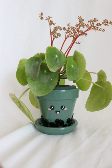 Boba Tea Plant Pot | Matcha Green Clay Planter Cute 4 Inch Perfect Gift For Lovers