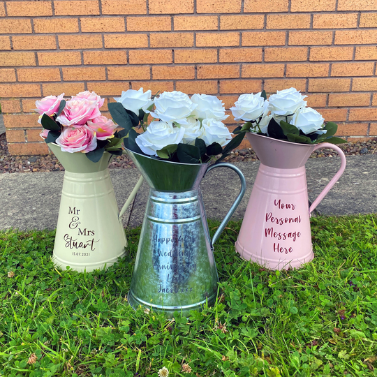 Personalised Decorative Pitcher Vase/Flower Jug/Wedding Decor/Wedding Centre Piece/Flowers/5L/9 Pint Garden Watering Jug/Can