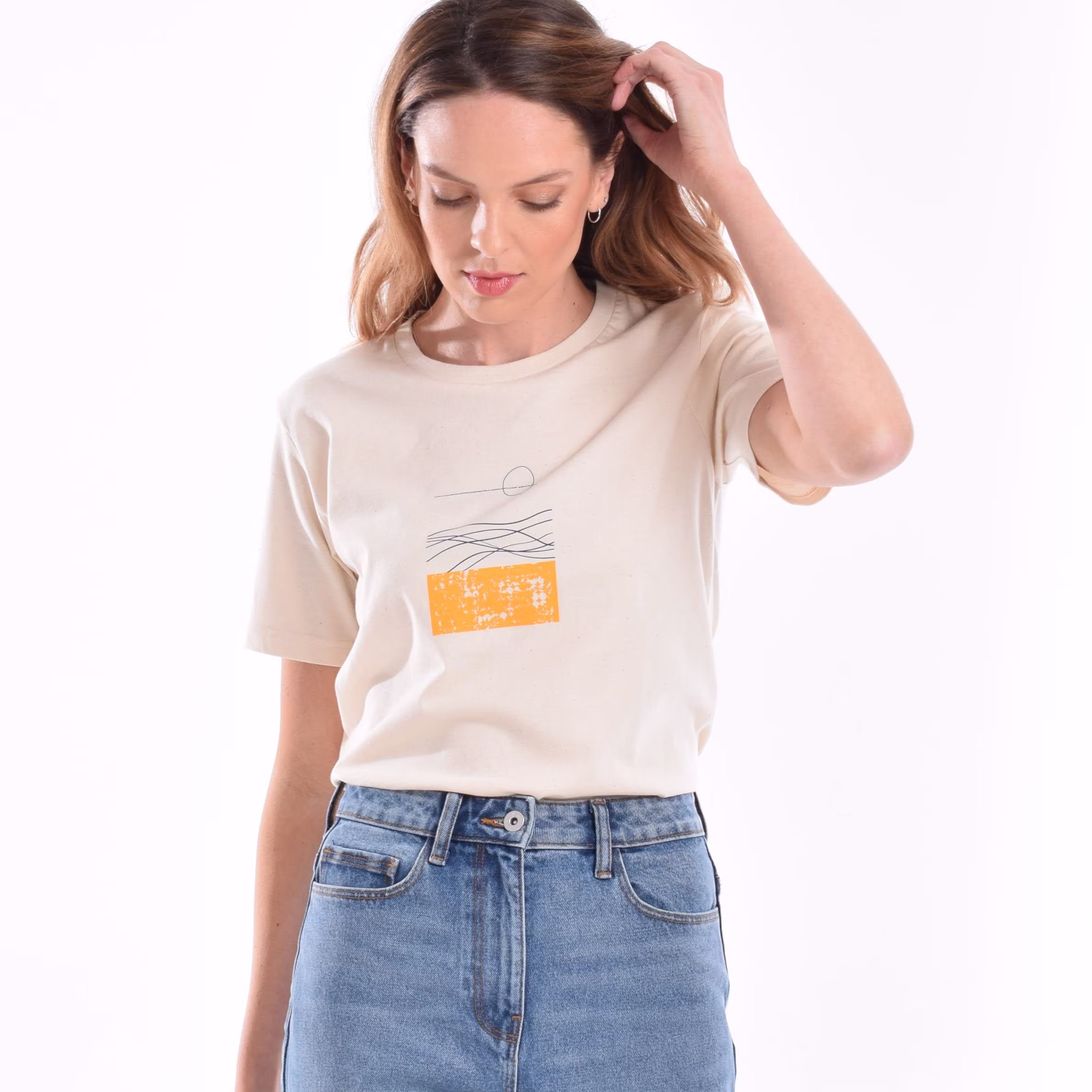Unisex White Organic Ocean Beach T Shirt, Wave Print Graphic Tshirt, Surfer Tee, Natural White, Sustainably Made