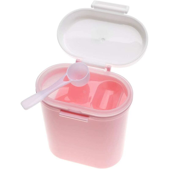 Large Capacity Portable Baby Milk Powder Box with Plastic Dispenser, Pink (Large Size)