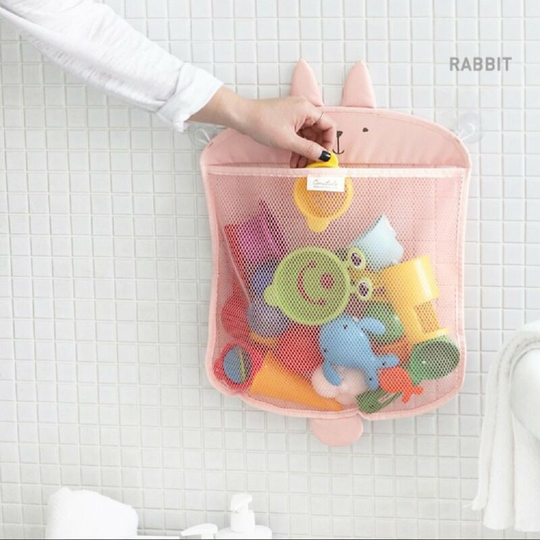 Devenirriche - Storage for bath toys, for the bathroom, strong suction cups, organizer to attach to the wall, shower basket, toy bag for the shower