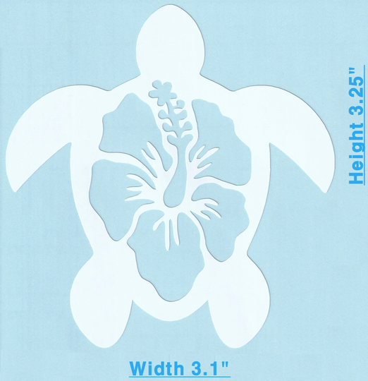 Hawaiian Hibiscus Sea Turtle Car Truck Graphic Vinyl Decal Kawaii Ocean Creatures Stickers Emblems Sticker Decals Silhouettes Kiss Cuts