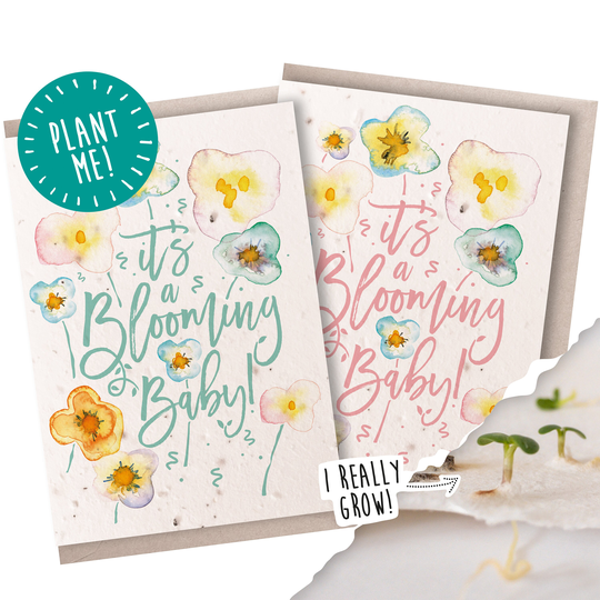Plantable Seed New Baby Card It's A Blooming Baby