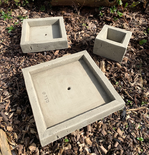 Set Of 3 Square Planters For Succulents, Bonsai & Small Flowers