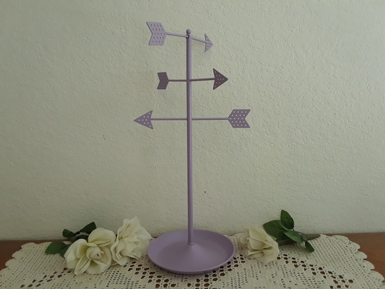 Light Lavender Purple Jewelry Rack Display Stand Earring Necklace Bracelet Ring Trinket Storage Organizer French Country Cottage Decor Gift