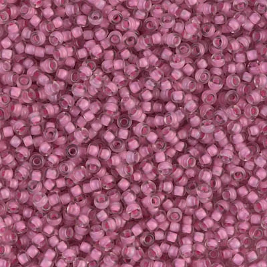 Miyuki Seed Beads 11/0 Semi Frosted Lt. Raspberry Lined Crystal, 1931-New