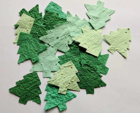 Christmas Tree Confetti | Large Plantable Paper, Eco Friendly Wedding Table Decorations Or Decor