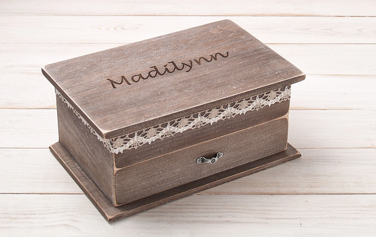 Large Name Jewelry Box Organizer For Women, Wooden Watch With Drawer, Personalized Makeup Mirror, Commode Drawers, Gift