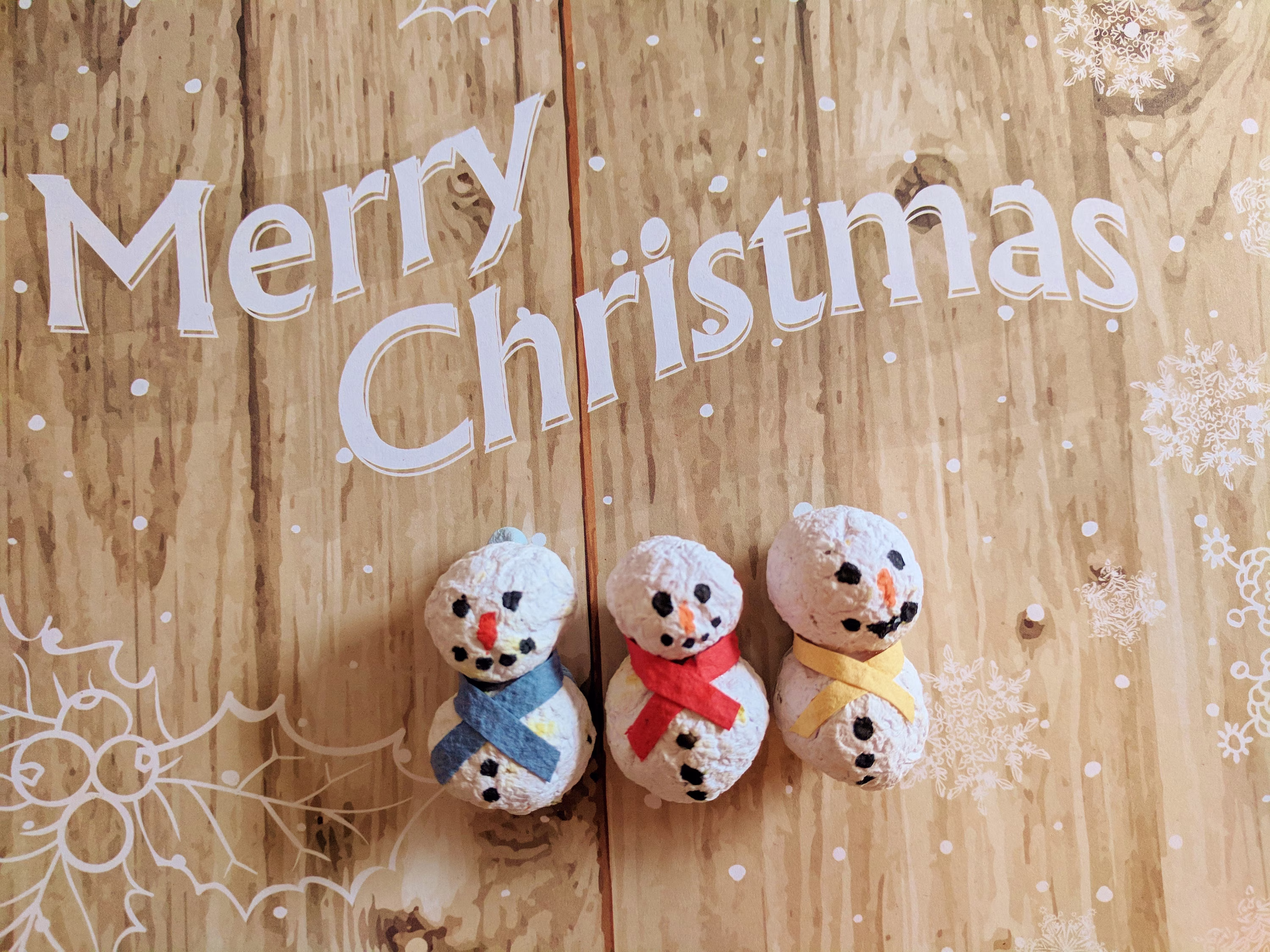 Seed Bombs Snowman, Plantable Snowmen in Flower Seeds Or Herb Seeds, Balls