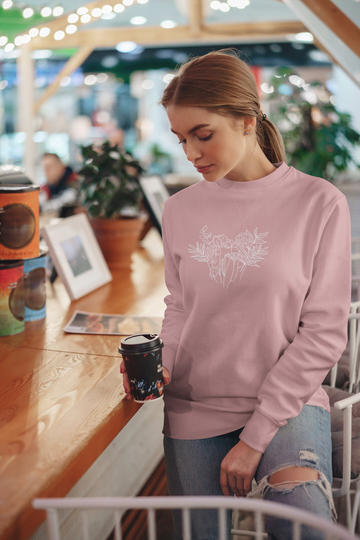 Organic Clothing Wildflower Crewneck Sweater Cottagecore Floral Sweatshirt Gift For Her Mom Gifts Wild Flowers Top Flower Shirt