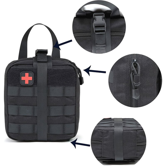 Bearsu - emt Molle First Aid Bag, Tactical Pouch Medicine First Aid Kit for Hiking Camping Airsoft with Medical Scissors