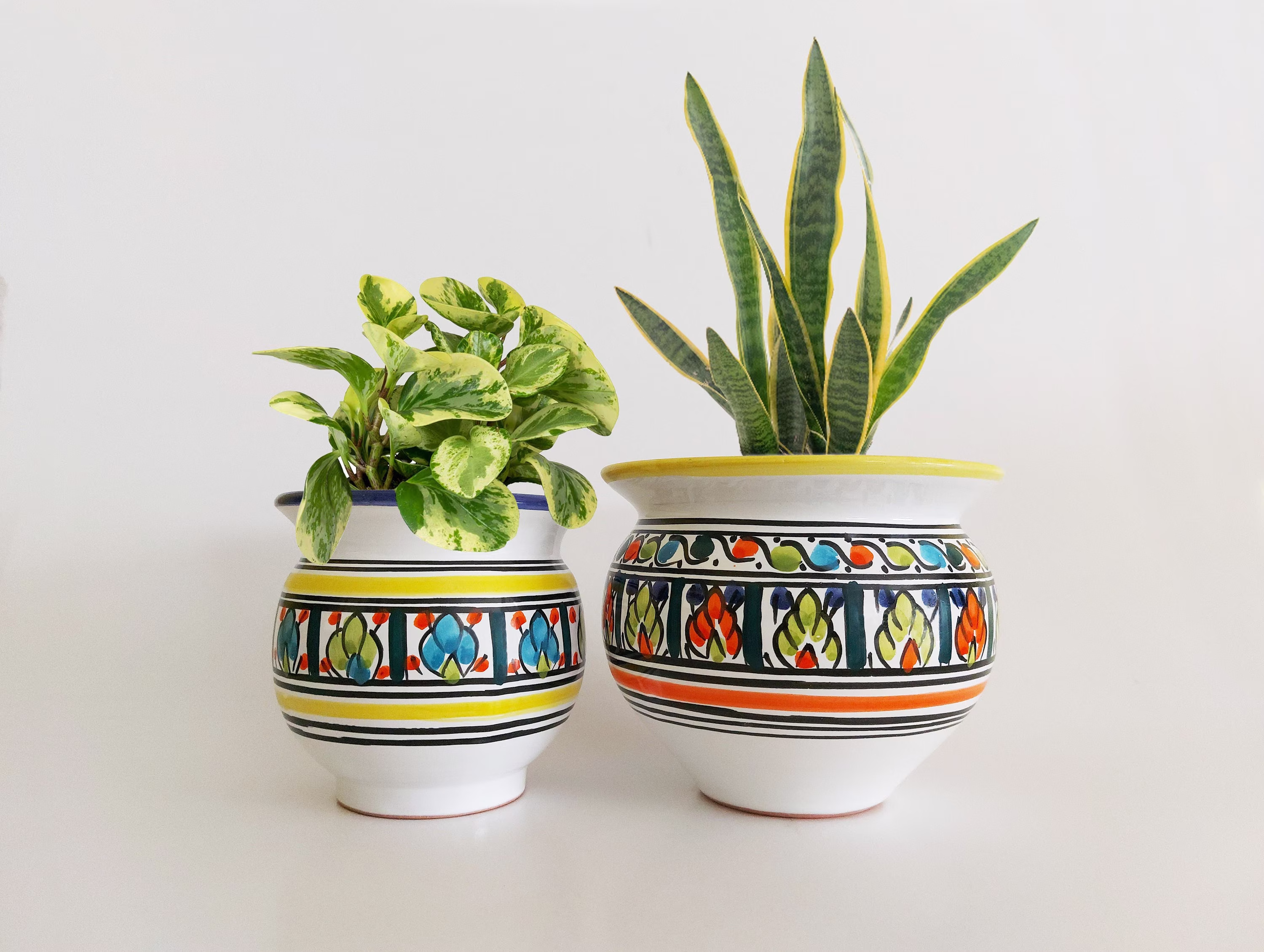 Ceramic Planters | Mini Flower Pot 2 Clay Succulent Minimalist Bohemian Indoors Outdoors Garden