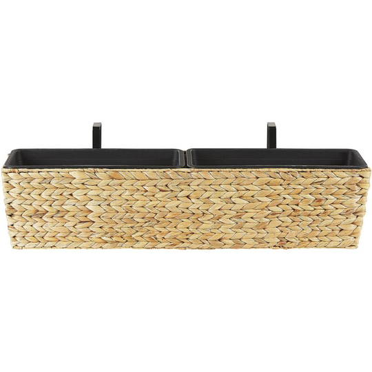 Plant Pot Beige Indoor Outdoor Water Hyacinth Weave Handles 80 x 20 cm Kawala - Beige
