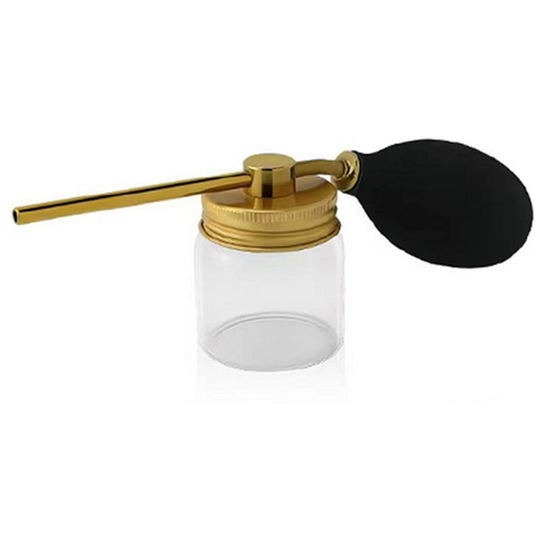 Refillable Spray Bottle Airbag Glass Bottle for Hair Building Powder Hairdressing Spraying Bottle, Gold - Gold