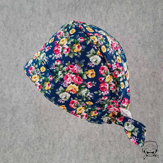 Surgical Cap For Long Hair With Flowers Nursing & Medicine, Surgical Cotton Floral Design Dentists Midwives