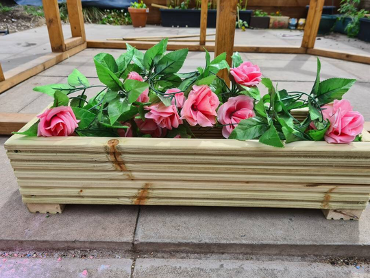 Large 75cm Long Wooden Decking Planter/Window Box/Trough/Garden/Herb/Flower
