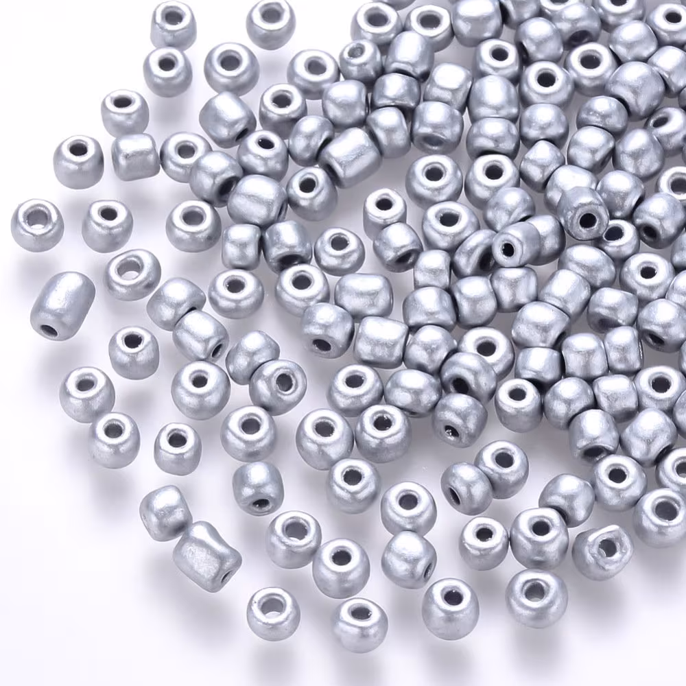 Silver Seed Beads 6/0 110 Grams