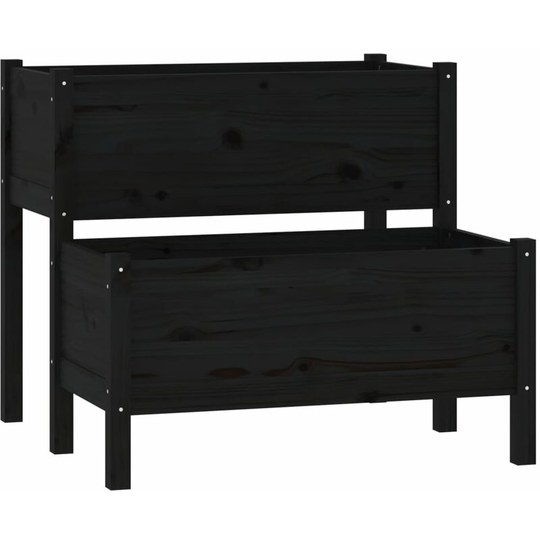 Vidaxl - Planter Black 84.5x84x75 cm Solid Wood Pine Black