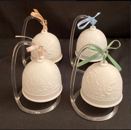 Lladro Collector's Society Seasonal Bells/4 Seasons Christmas Ornaments With Stand Collectibles/ Each Sold Separately