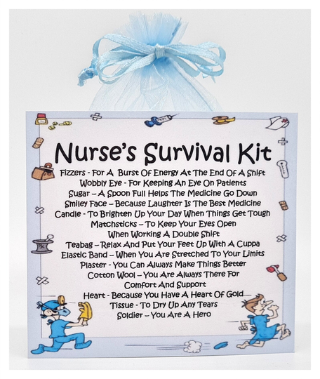 Nurse's Survival Kit - Fun Novelty Gift & Card Alternative/Present Birthday Greeting Cards Unique Secret Santa For A Nurse
