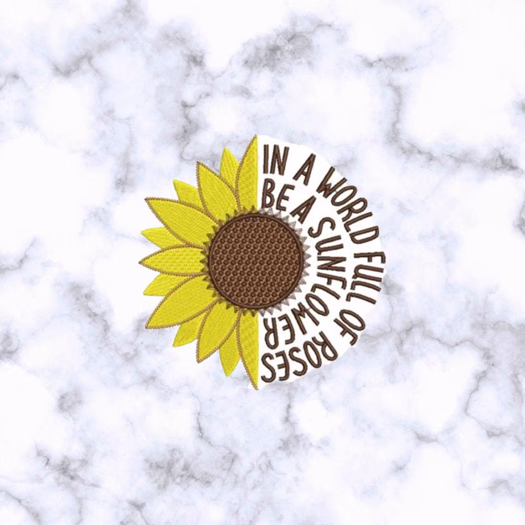 Sunflower Iron/Sew-On Embroidered Patch Applique Diy - Floral Garden Plants Emblems Costumes Cosplay Patches For Clothing Vest Jacket